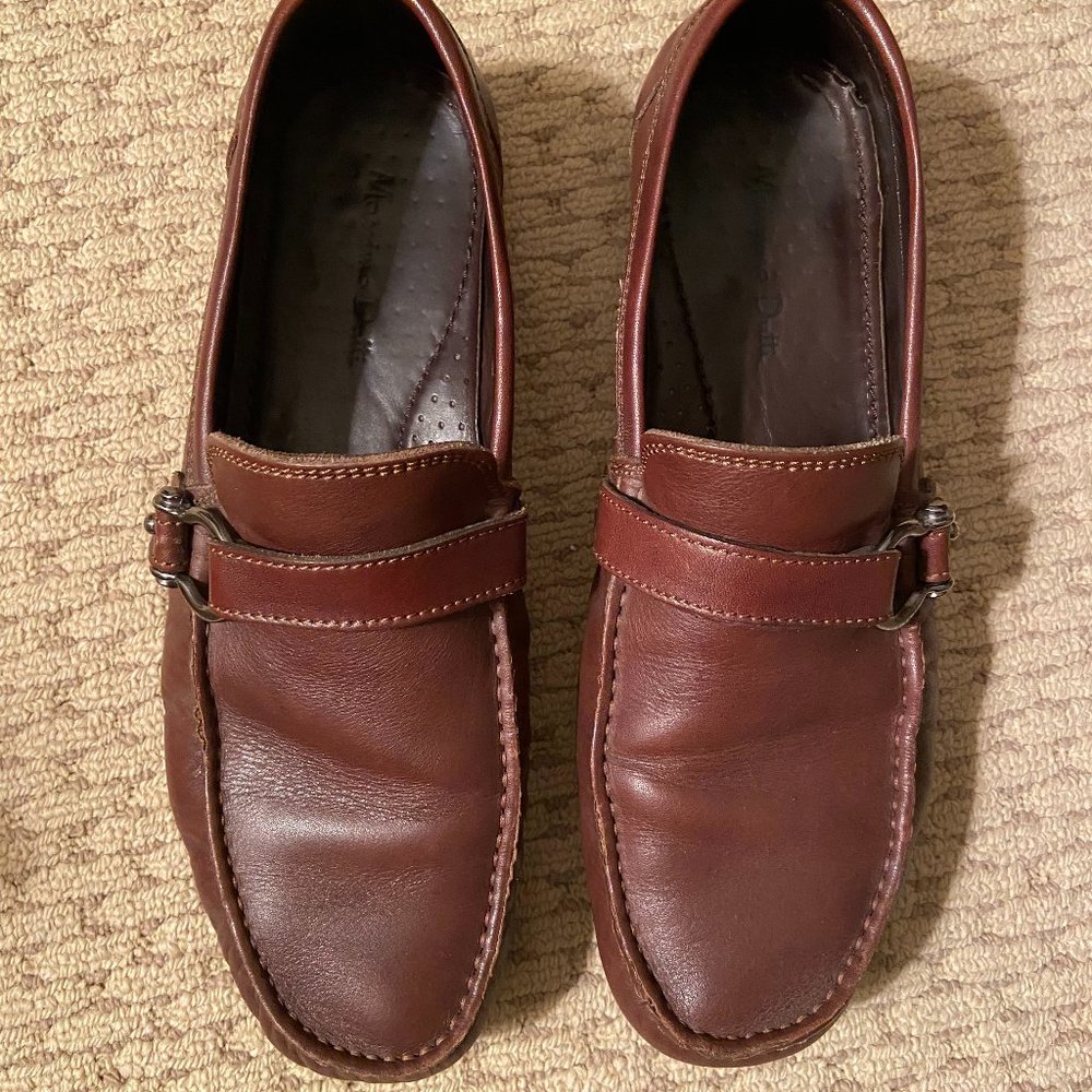Massimo Dutti Mens Brown Leather Moccasins